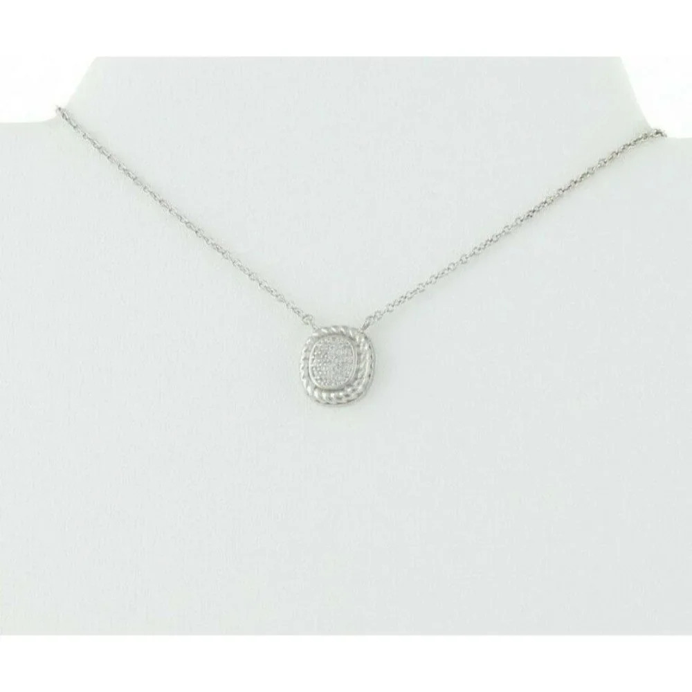 Sterling Silver CZ Necklace 16 to 18 inch chain Adjustable - Picture 7 of 8